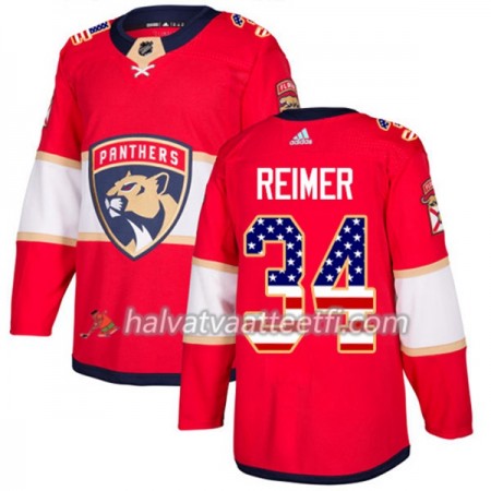 Miesten NHL Florida Panthers Pelipaita James Reimer 34 Adidas 2017-2018 Punainen USA Flag Fashion Authentic Miesten NHL Florida Panthers Pelipaita James Reimer 34 Adidas 2017-2018 Punainen USA Flag Fashion Authentic